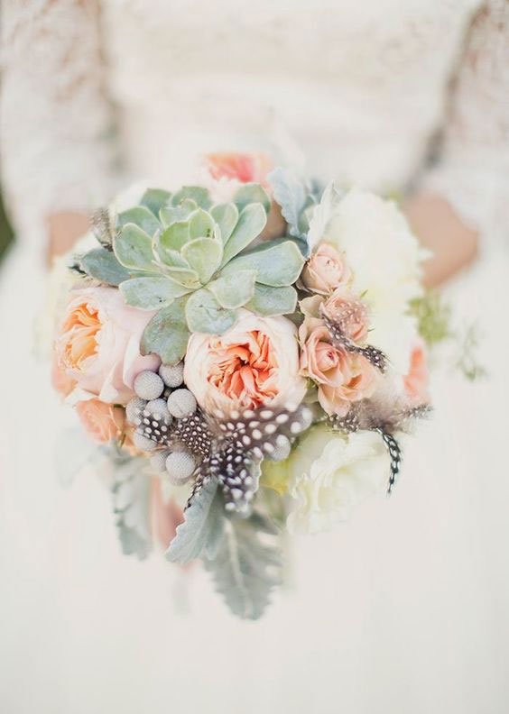 bouquet mariée au tons pastel